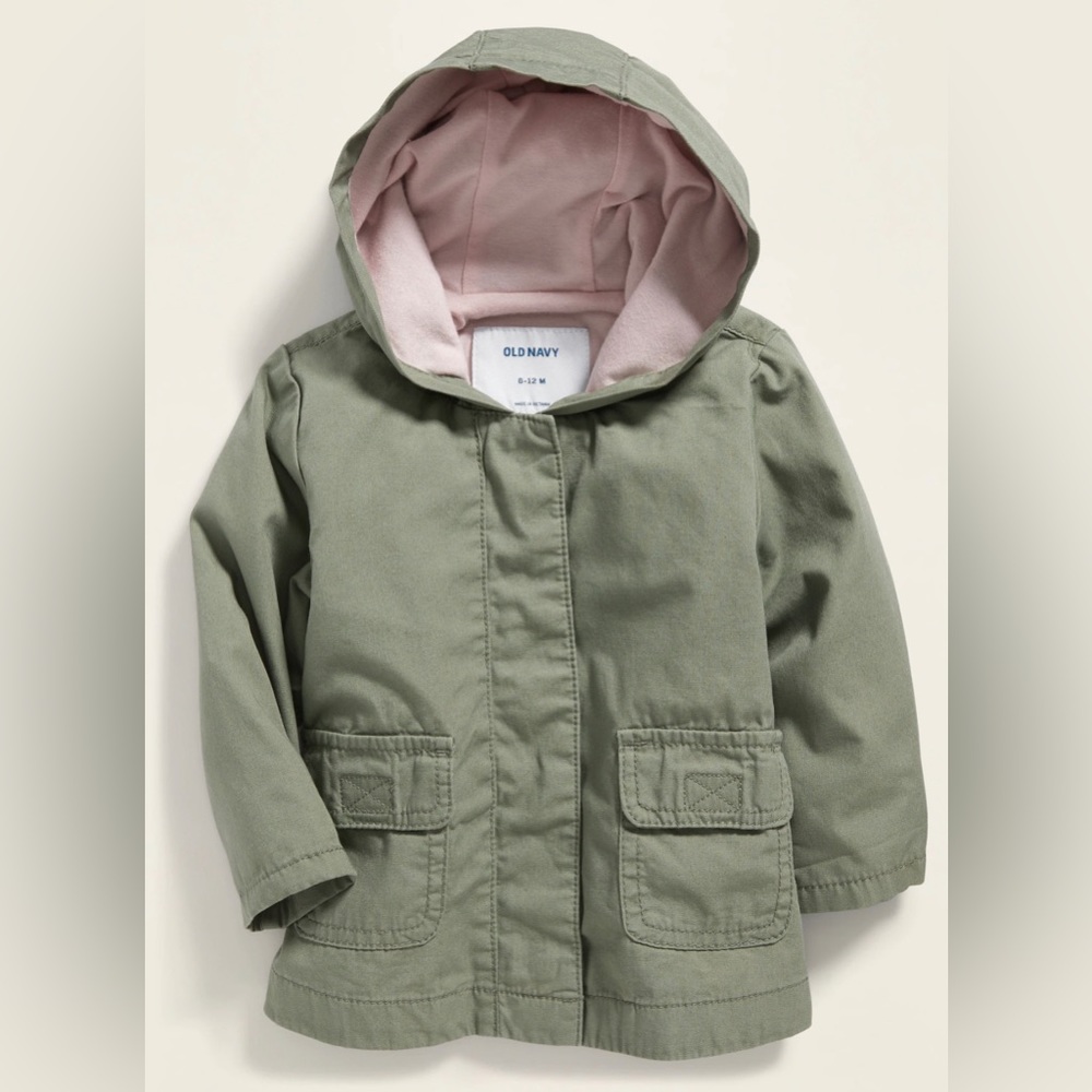 Hooded Canvas Utility Jacket for Baby 3-6 months